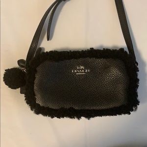 Coach Leather Shearling Crossbody